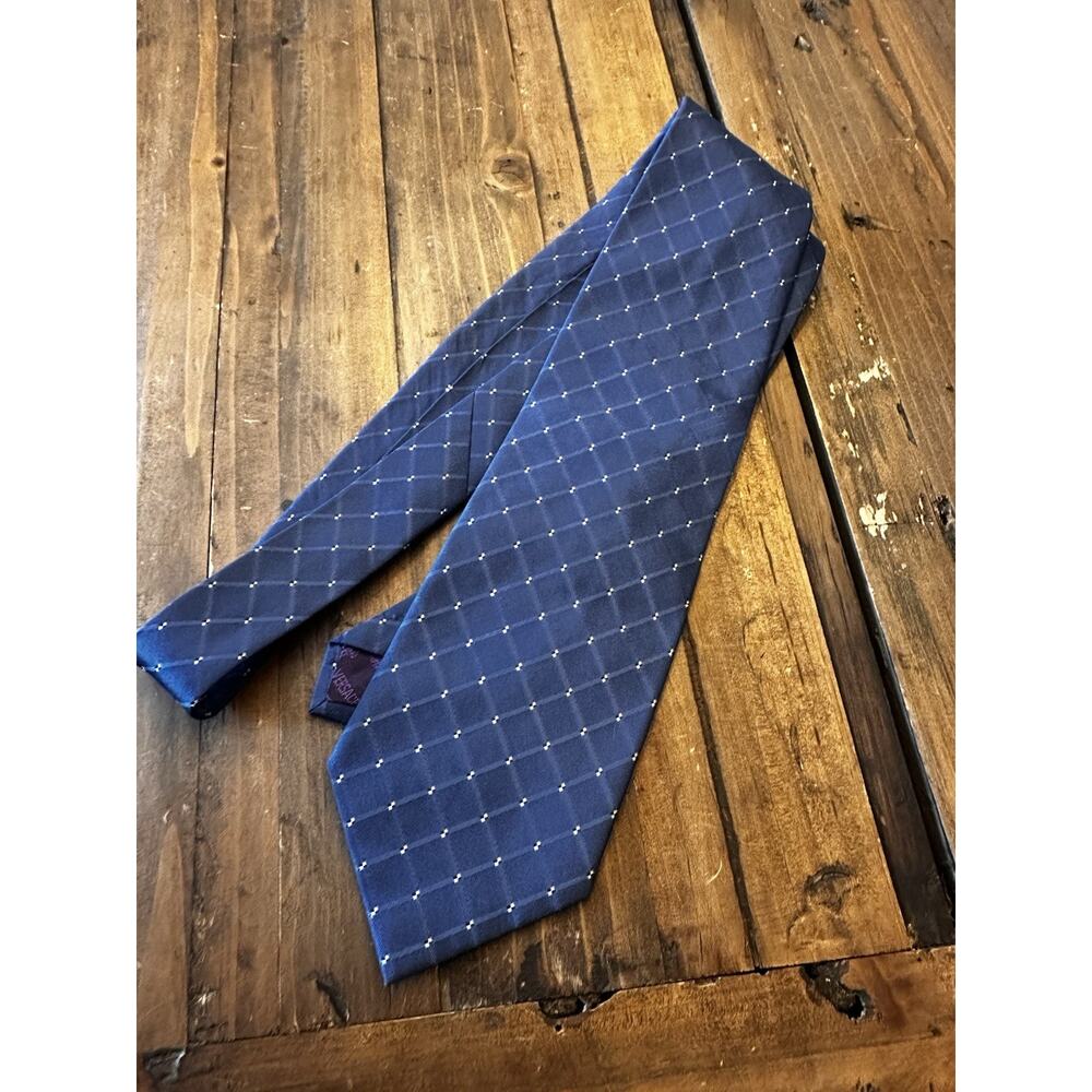 Gianni Versace Necktie Neck Tie Silk Designer Made In Italy Navy
